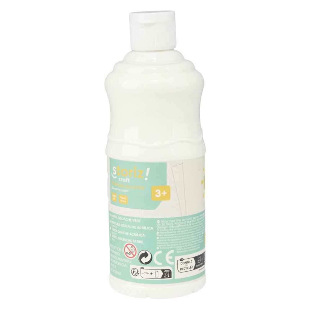 Peinture gouache acrylique 500ml blanc