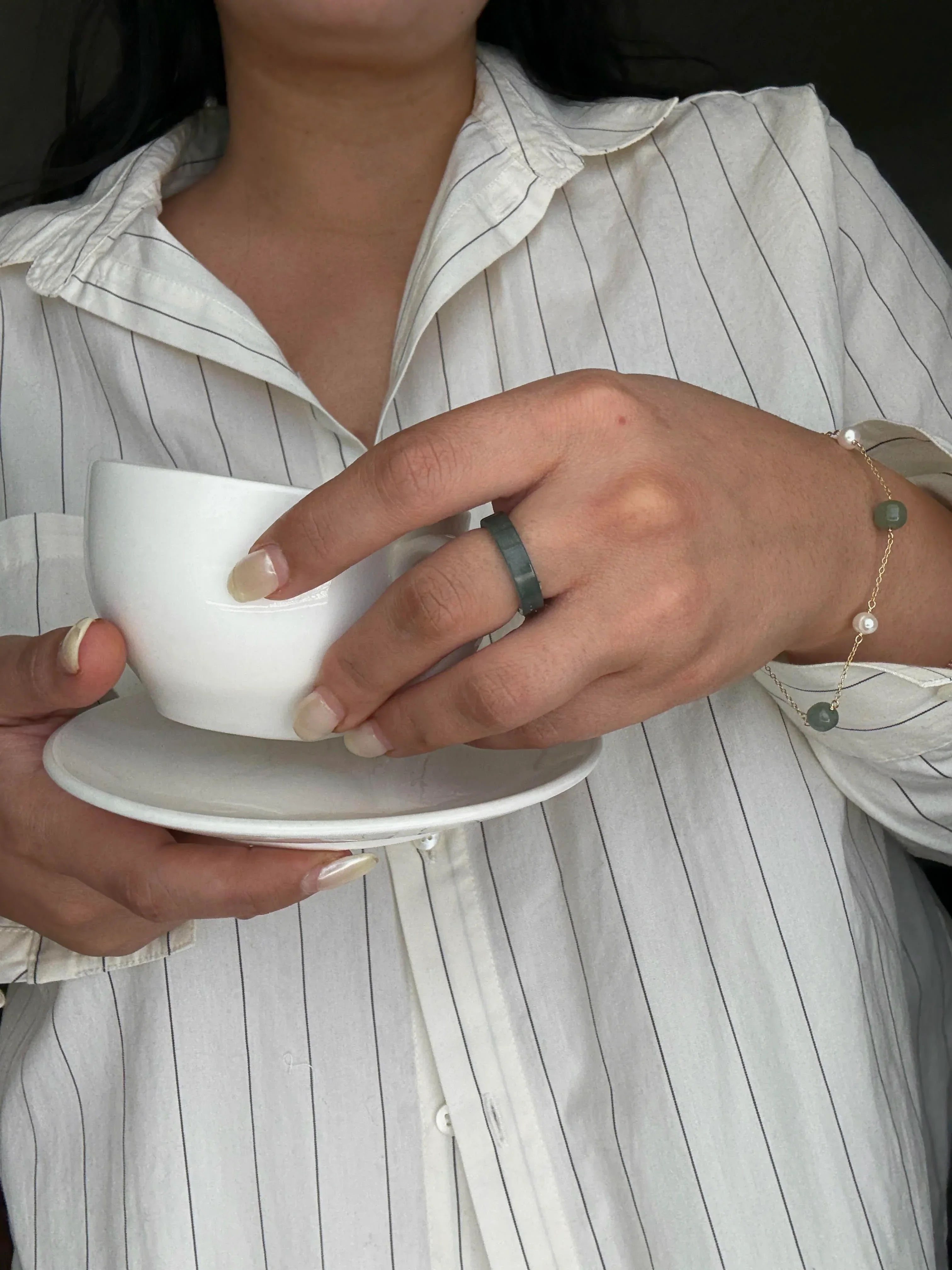 Gale — Cyan Square Jade Ring