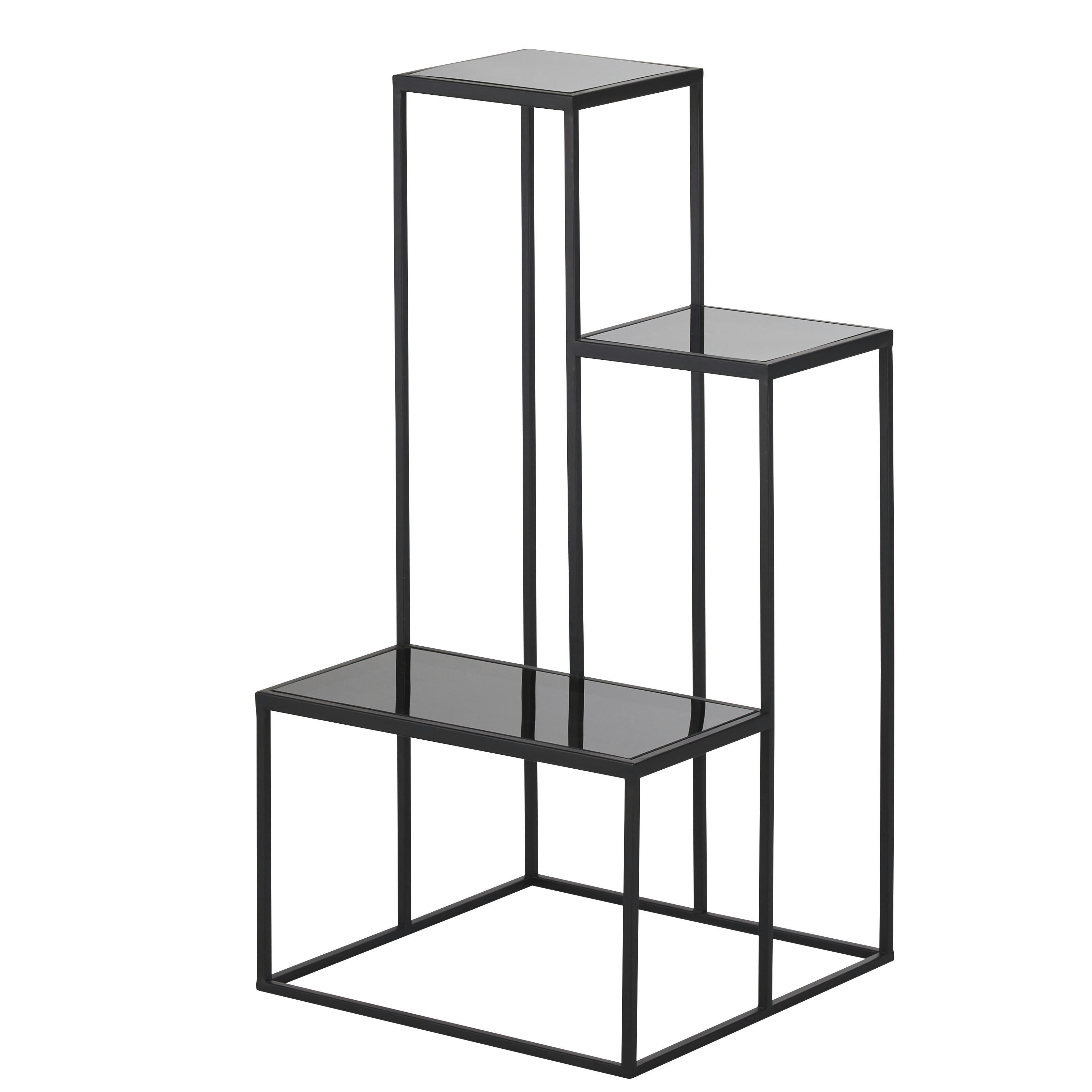 LUCIA - Porte-plantes à étages en métal noir