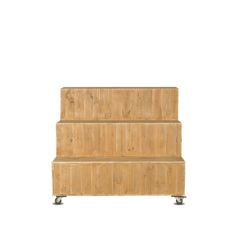 - Présentoir fleuriste à roulettes 3 niveaux bois massif