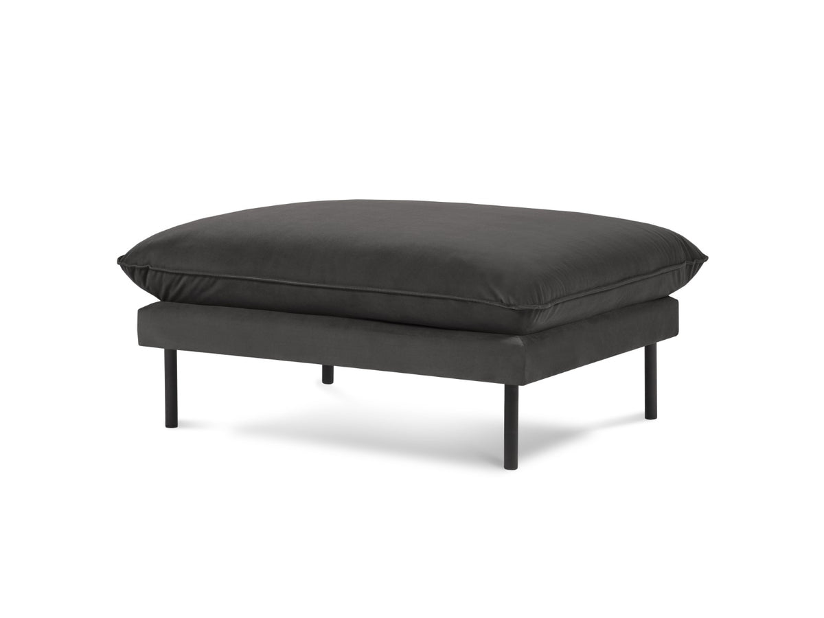 Cosmopolitan Design Poef Vienna flueel, donkergrijs - 73x93x43cm