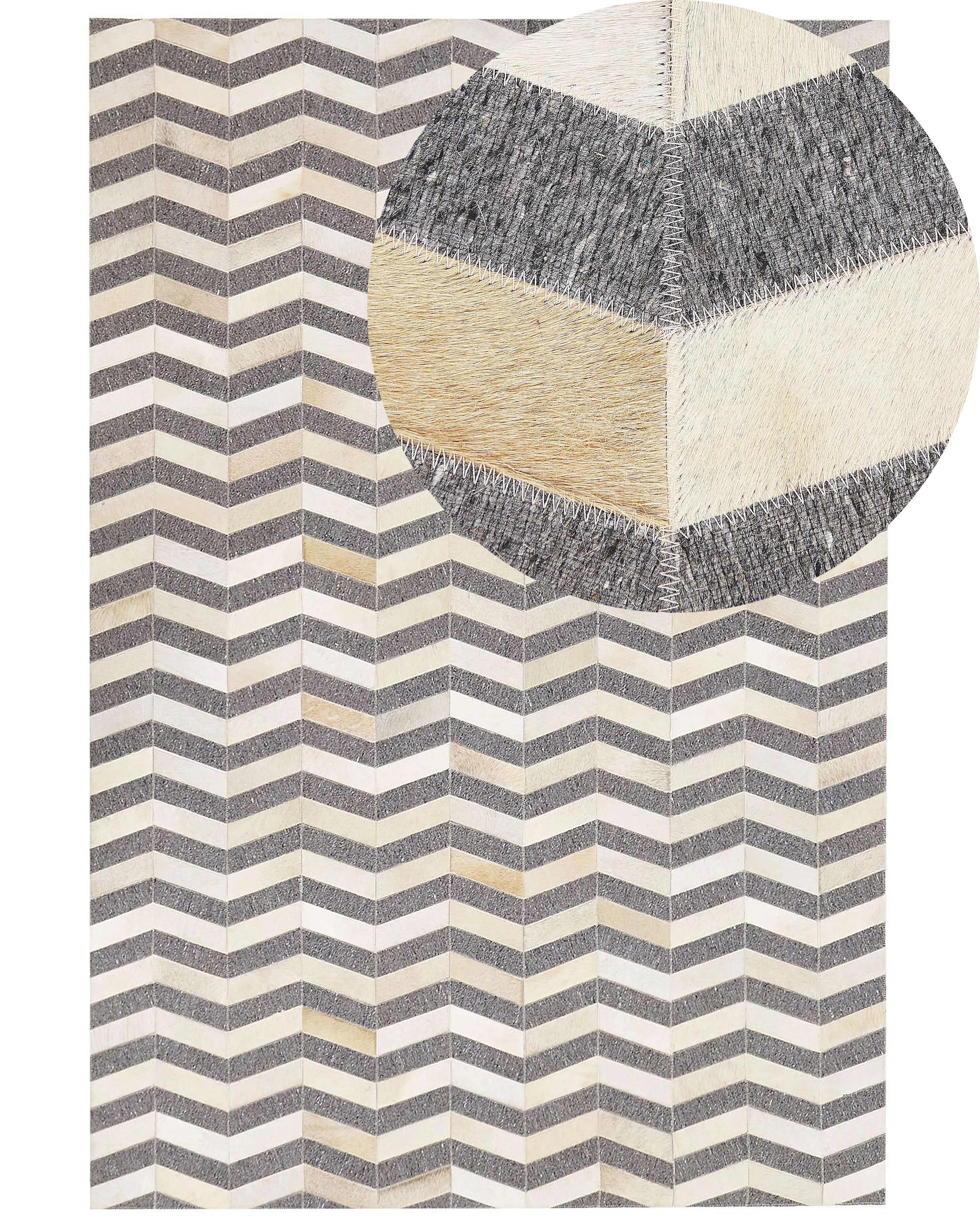 Rug BAGGOZE Dark Grey 140 x 200 cm Leather