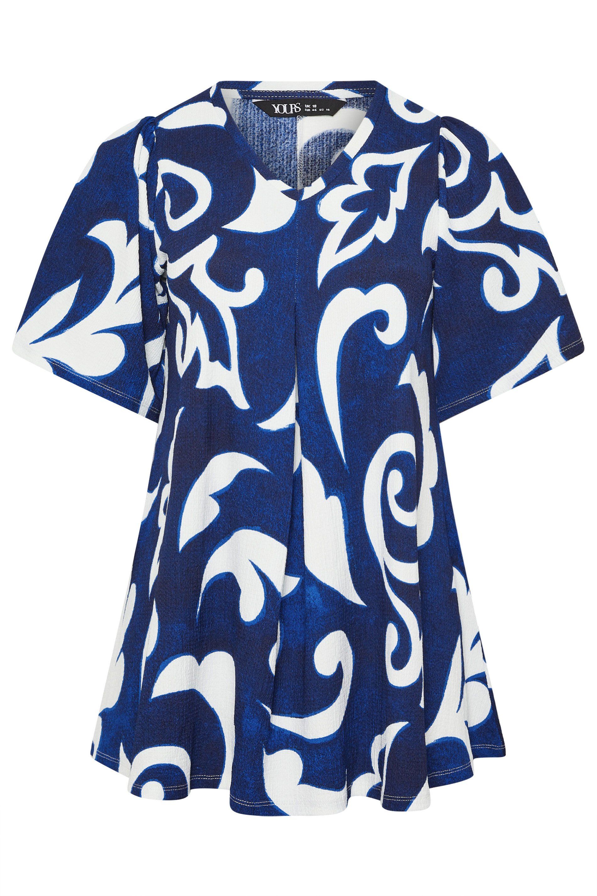 Yours Abstract Textured Pleat Front Top