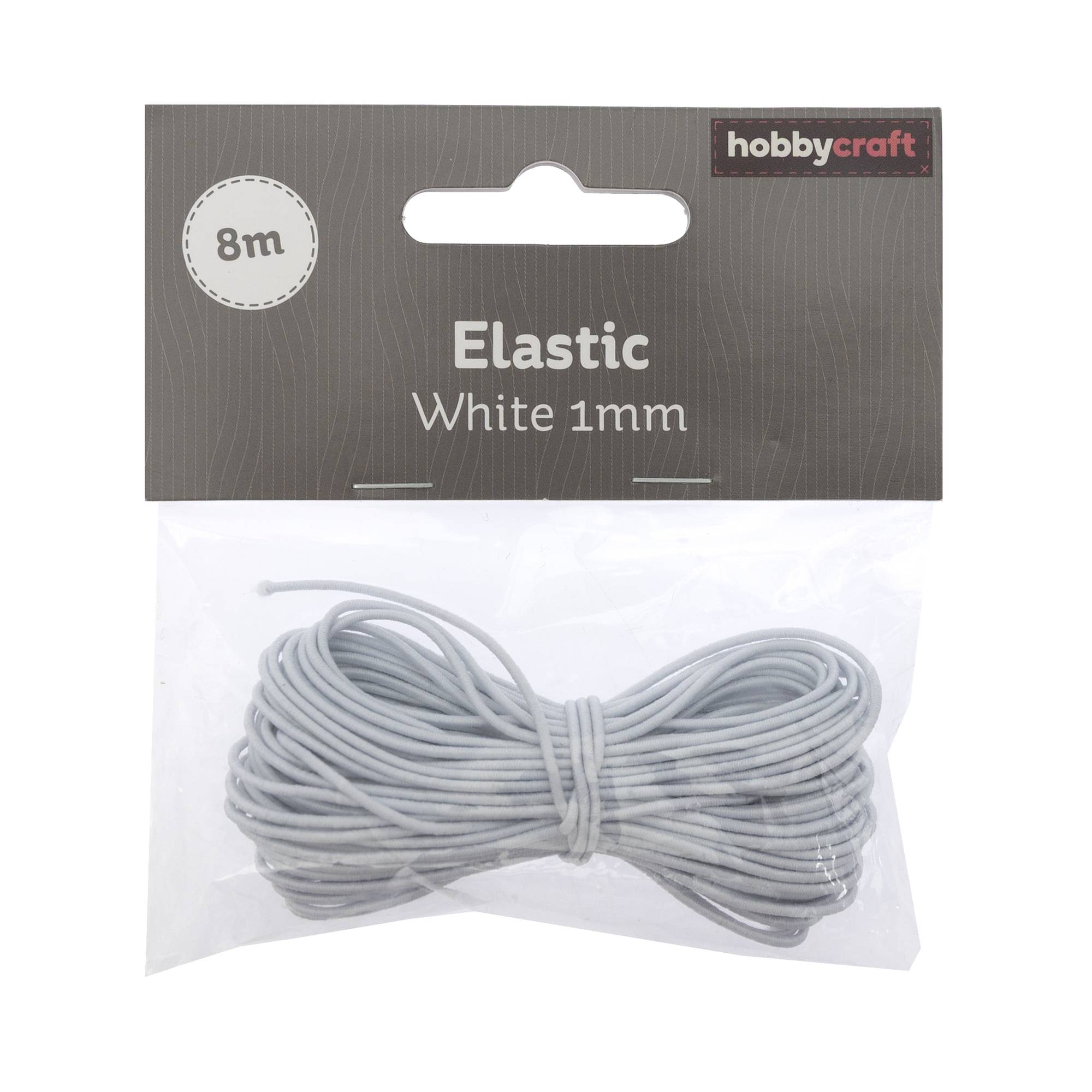 White Elastic 1mm x 8m