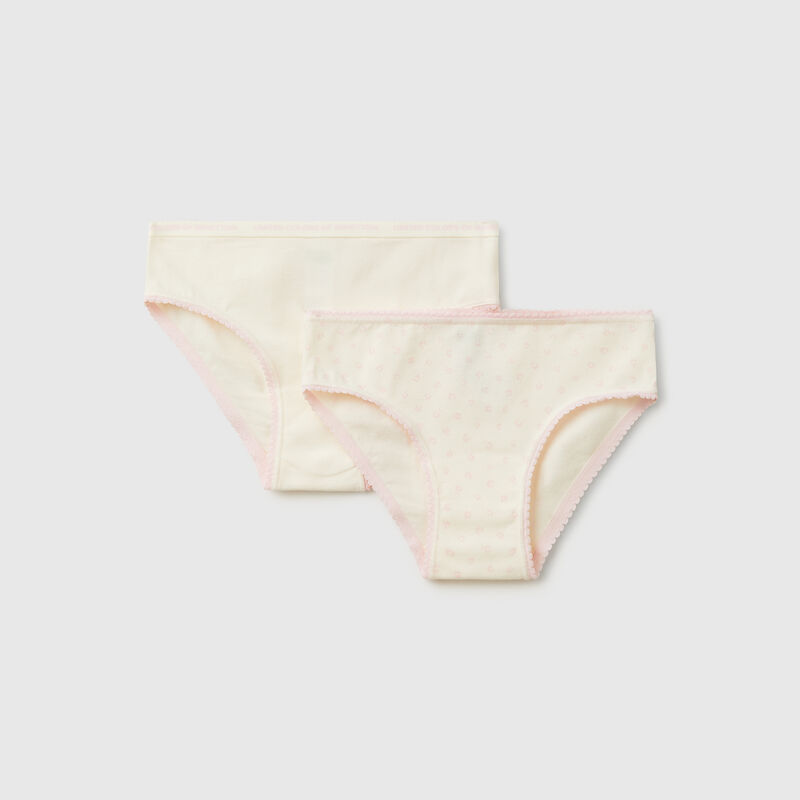 Set of two pairs of underwear in stretch cotton