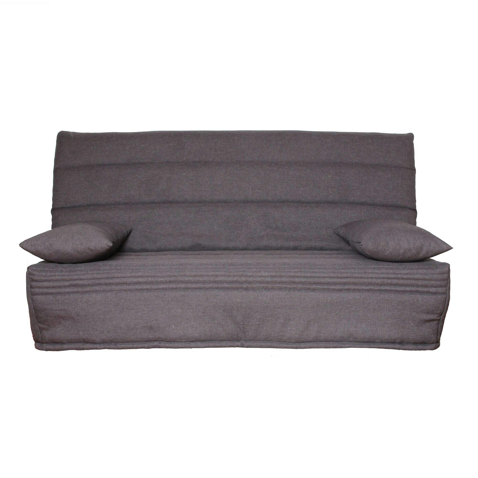 ORTENSE - Banquette clic-clac avec matelas en mousse anthracite