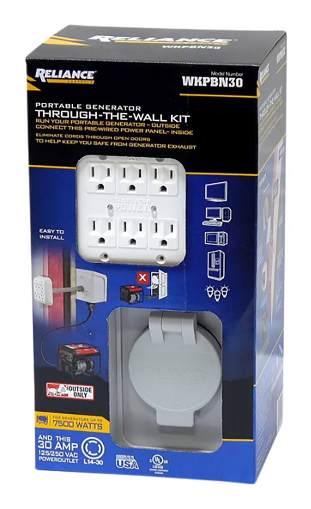 Reliance Controls WKPBN30 Portable Generator Through-The-Wall Transfer Kit