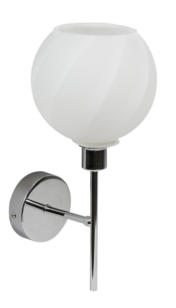 Lampa kinkiet RAUL 1x40w e14 chrom klosz biały
