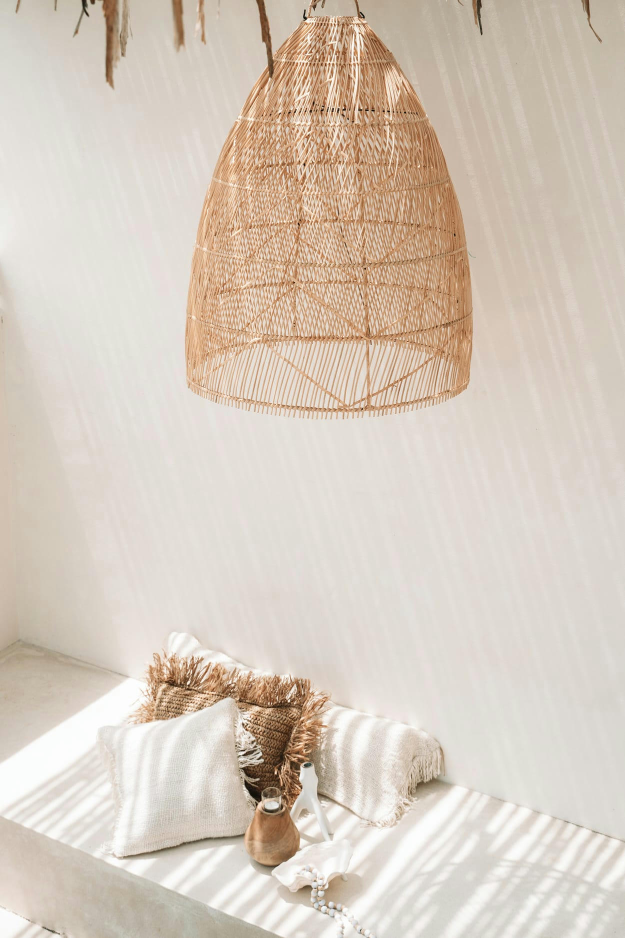 TWISTER - Abat-jour en rotin naturel 50x80