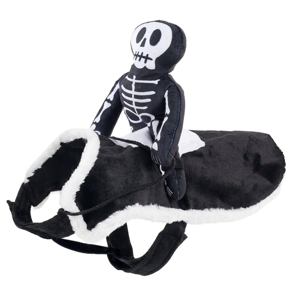 Déguisement pour chien squelette noir et blanc S/M 30x45H2,5cm