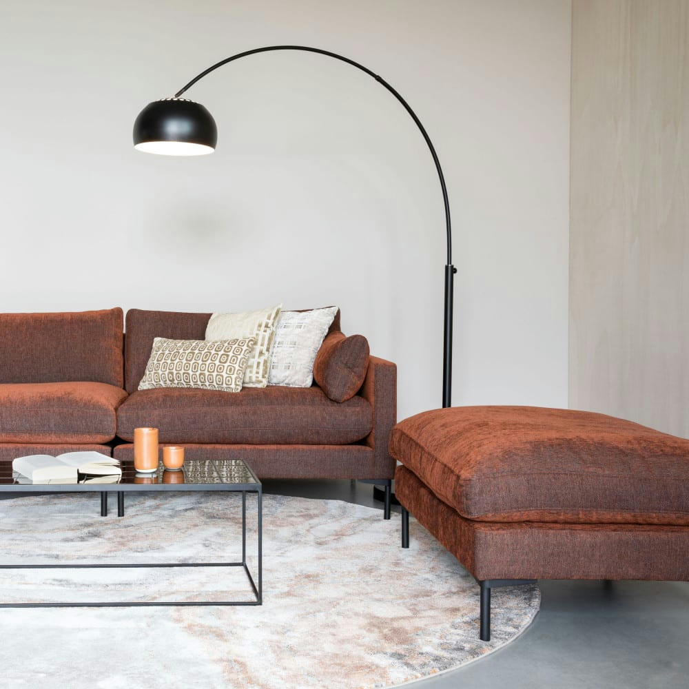 SUMMER - Pouf en tissu terracotta