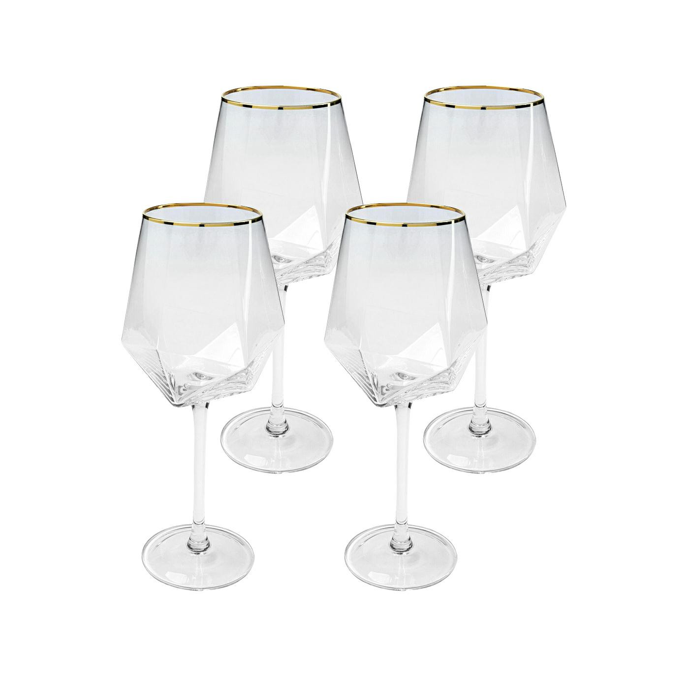 KARE komplet 4 kieliszków do winaDIAMOND RIM 525 ml