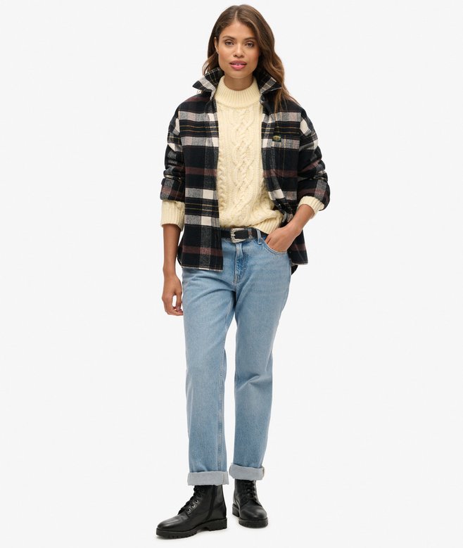 Cable Mock Neck Jumper