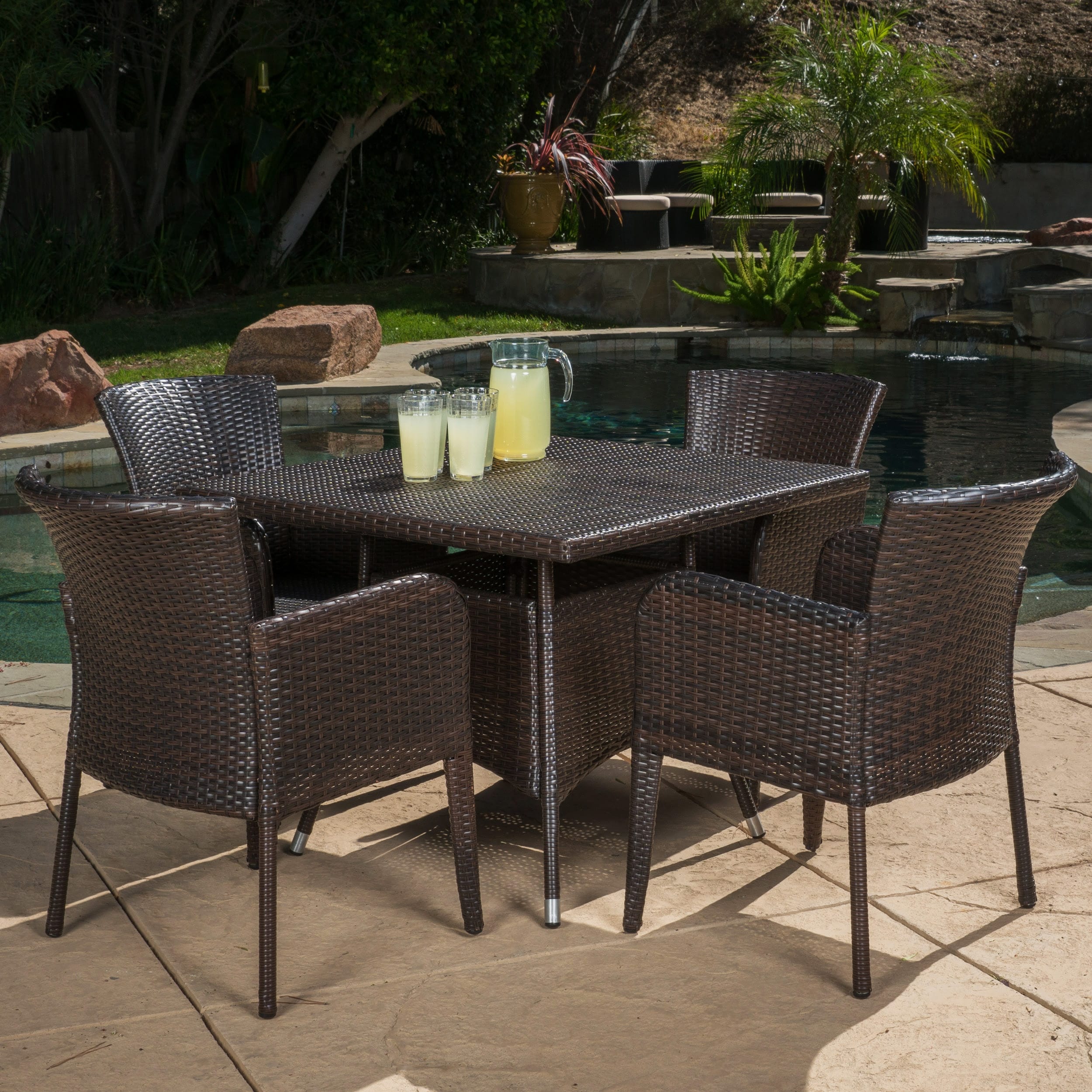 Christopher Knight Home Corsica Outdoor 5-piece Wicker Dining Set