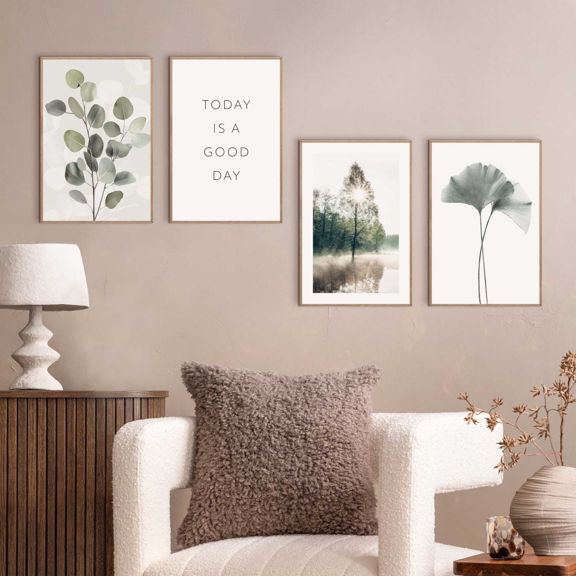Reinders - Stil geluk - Wanddecoratieset 20x30 cm - Groen