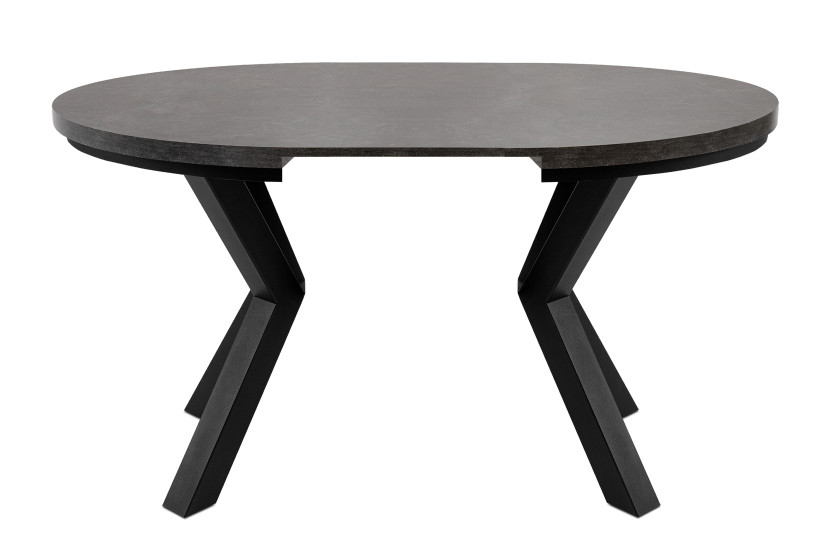KONSIMO ROSTEL Okrągły rozkładany Stół, szaro-czarny, dł. do 260 cm