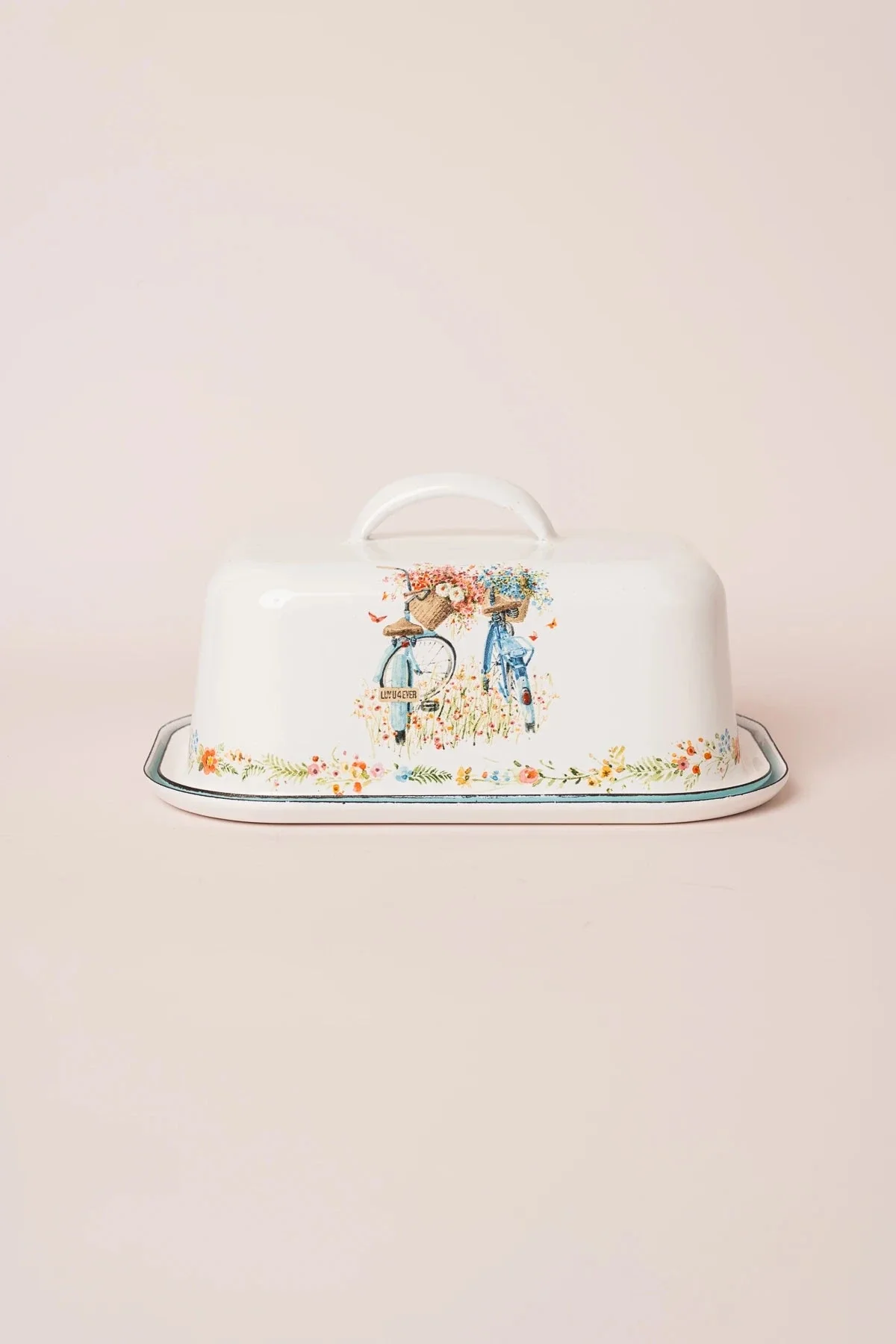 Flower Market Enamel Butter Dish