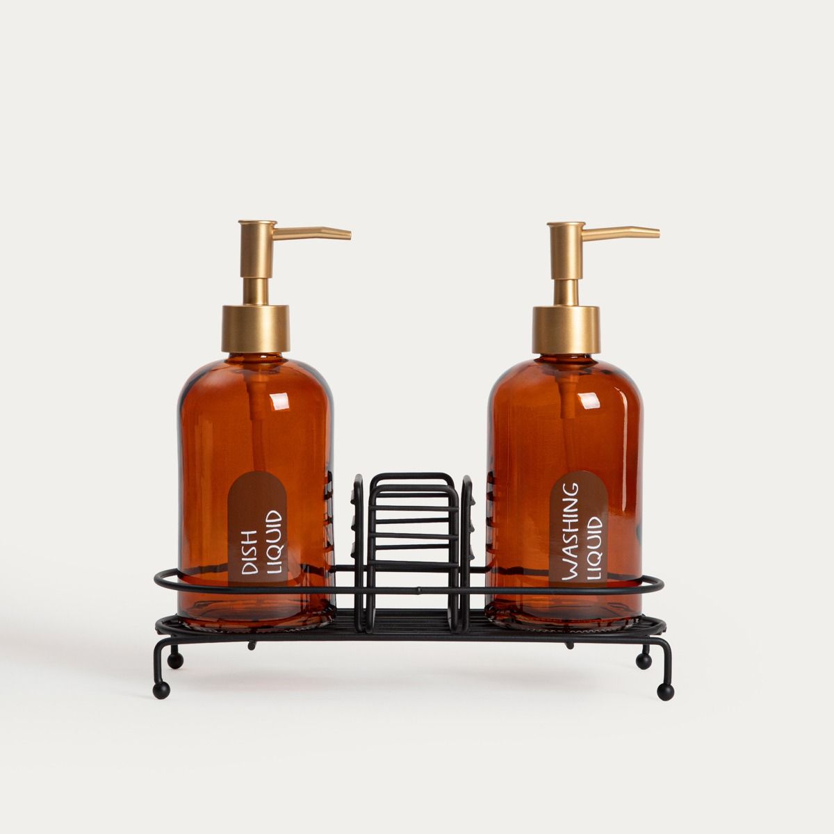 Zestaw dozowników KIVANO szklanych bursztynowych 3 el.