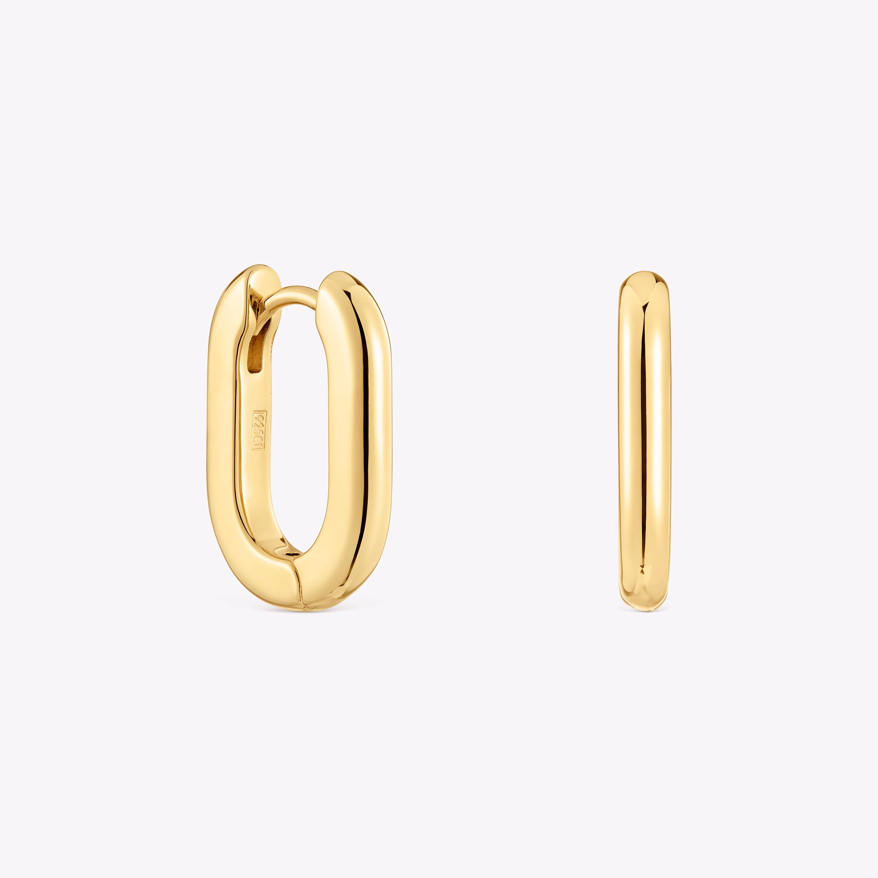 Pendientes aro cortos con baño de oro 18 kt sobre plata 18,2 mm Basicos