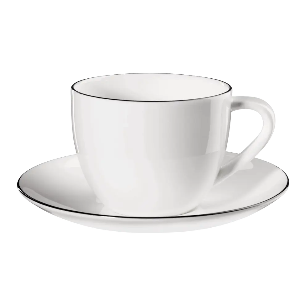 Kaffeetasse mit Untertasse Ligne Noire