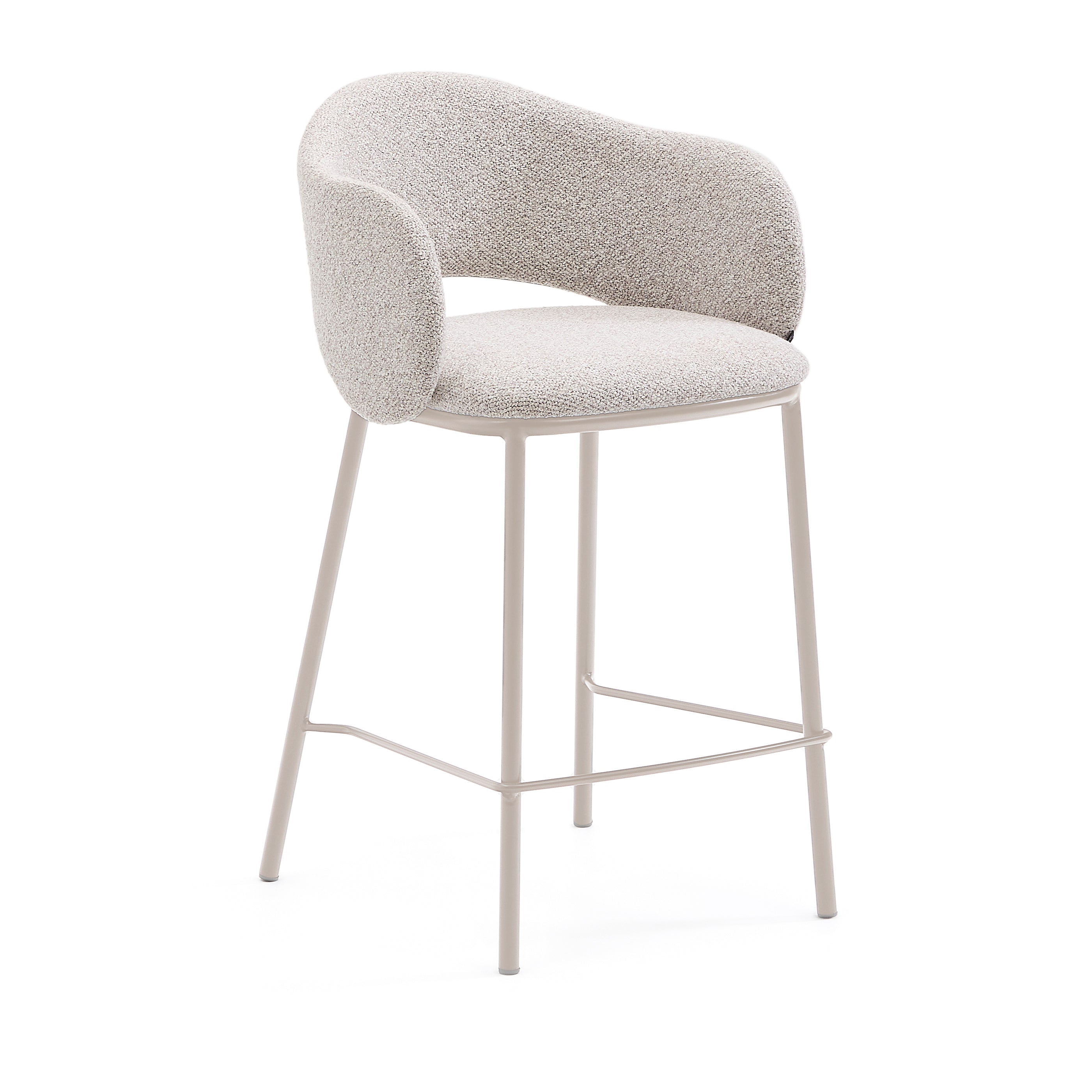 Kave Home Maina Barkruk - Bouclé - Beige