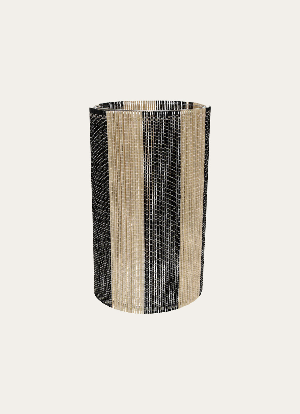 BOUGEOIR EN VERRE ET BAMBOU GRAND MODÈLE BOIS / NOIR