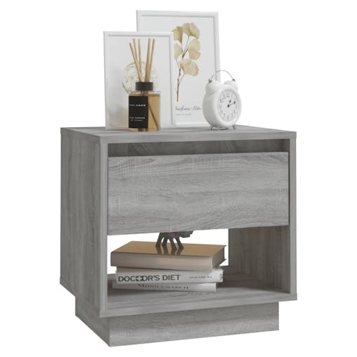 NNEVL Bedside Cabinets 2 pcs Grey Sonoma 45x34x44 cm Chipboard