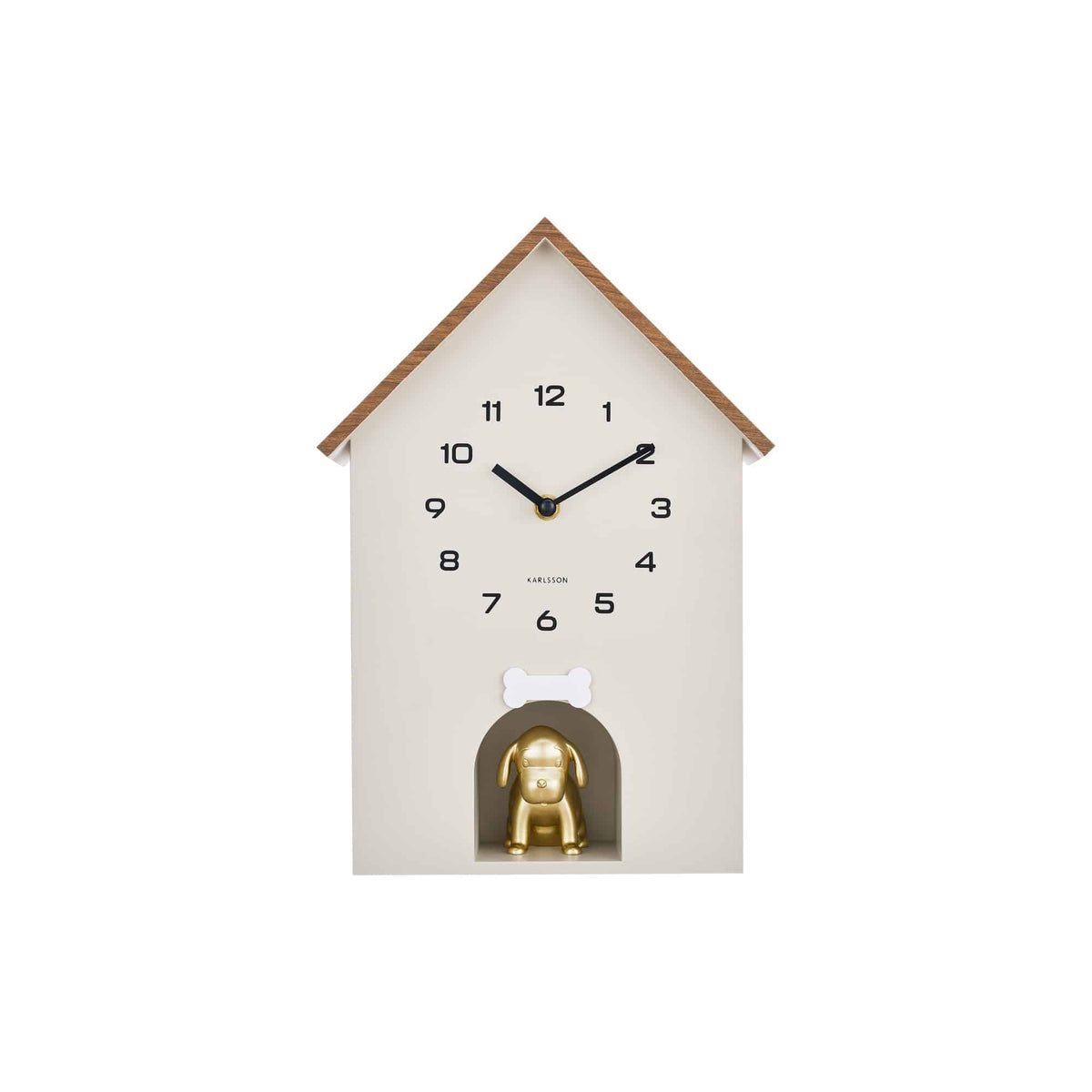 Karlsson wandklok Dog House - grijs - 11.5x26.5x36.5cm