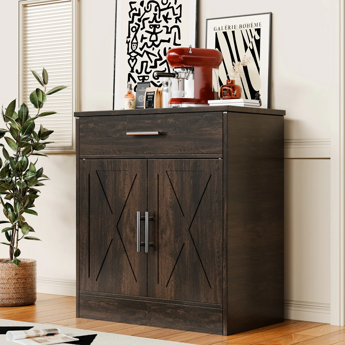 Futzca Sideboard Buffet Cabinet, Kitchen Storage Cabinet