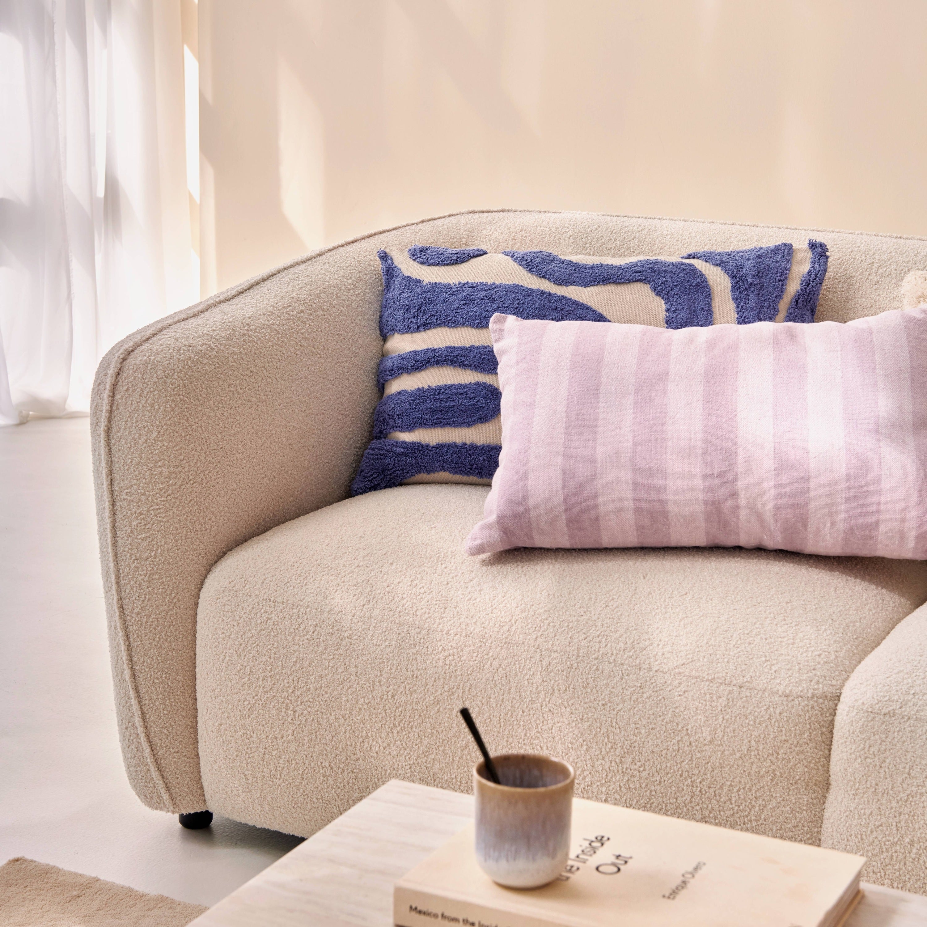 by fonQ Soft Hoekbank Rechts - Open Eind - Bouclé - Crème