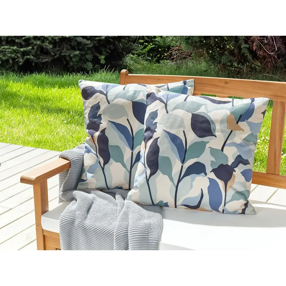 VEGLINO - Tuinkussen set van 2 - Blauw - 45 x 45 cm - Polyester