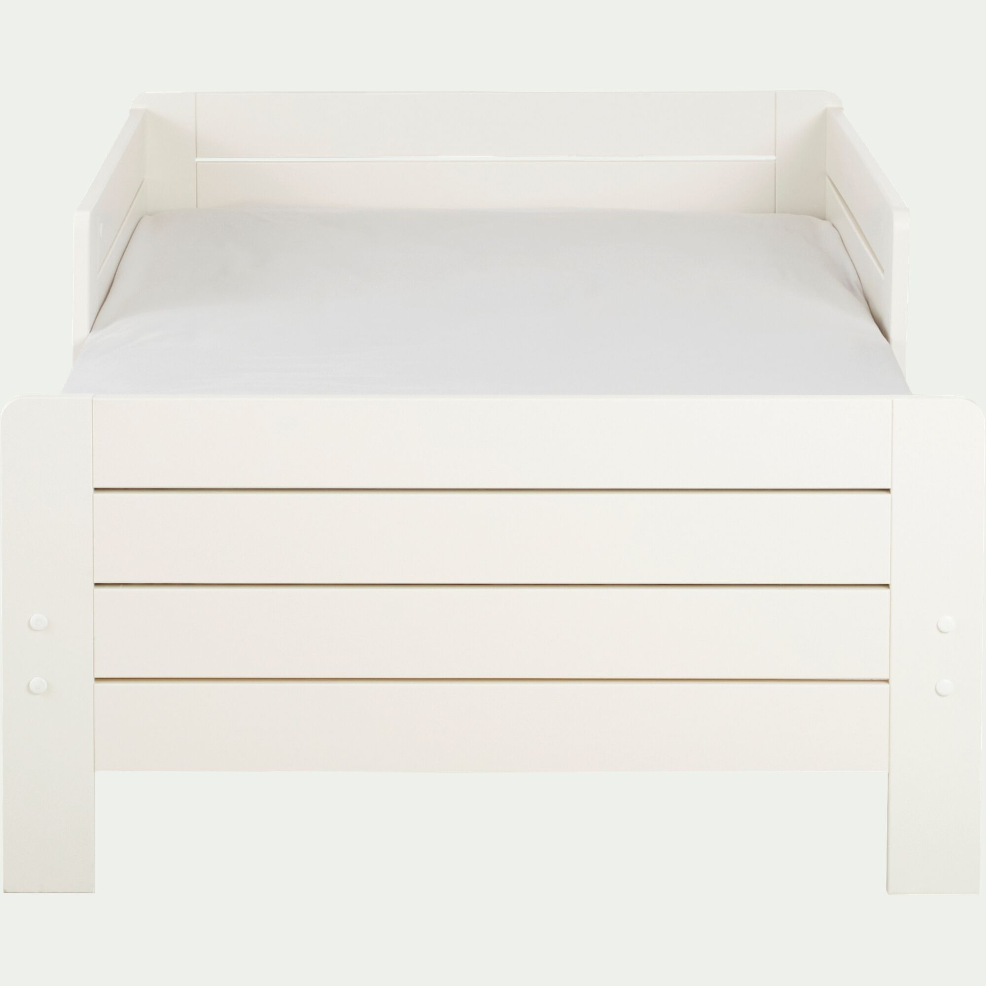 LOTTE - Lit évolutif 1 place en pin massif 3 positions pour enfant - blanc