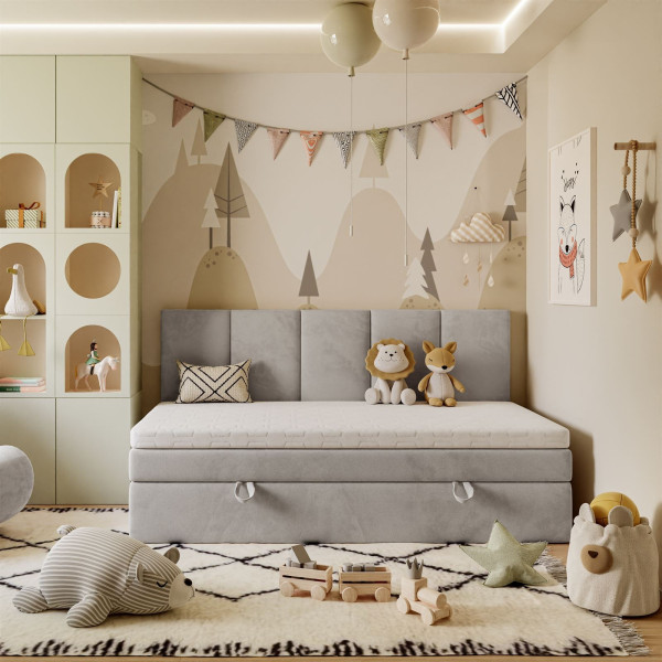 Łóżko ELZA MINI 90x200 Royal Velvet 248 z topperem