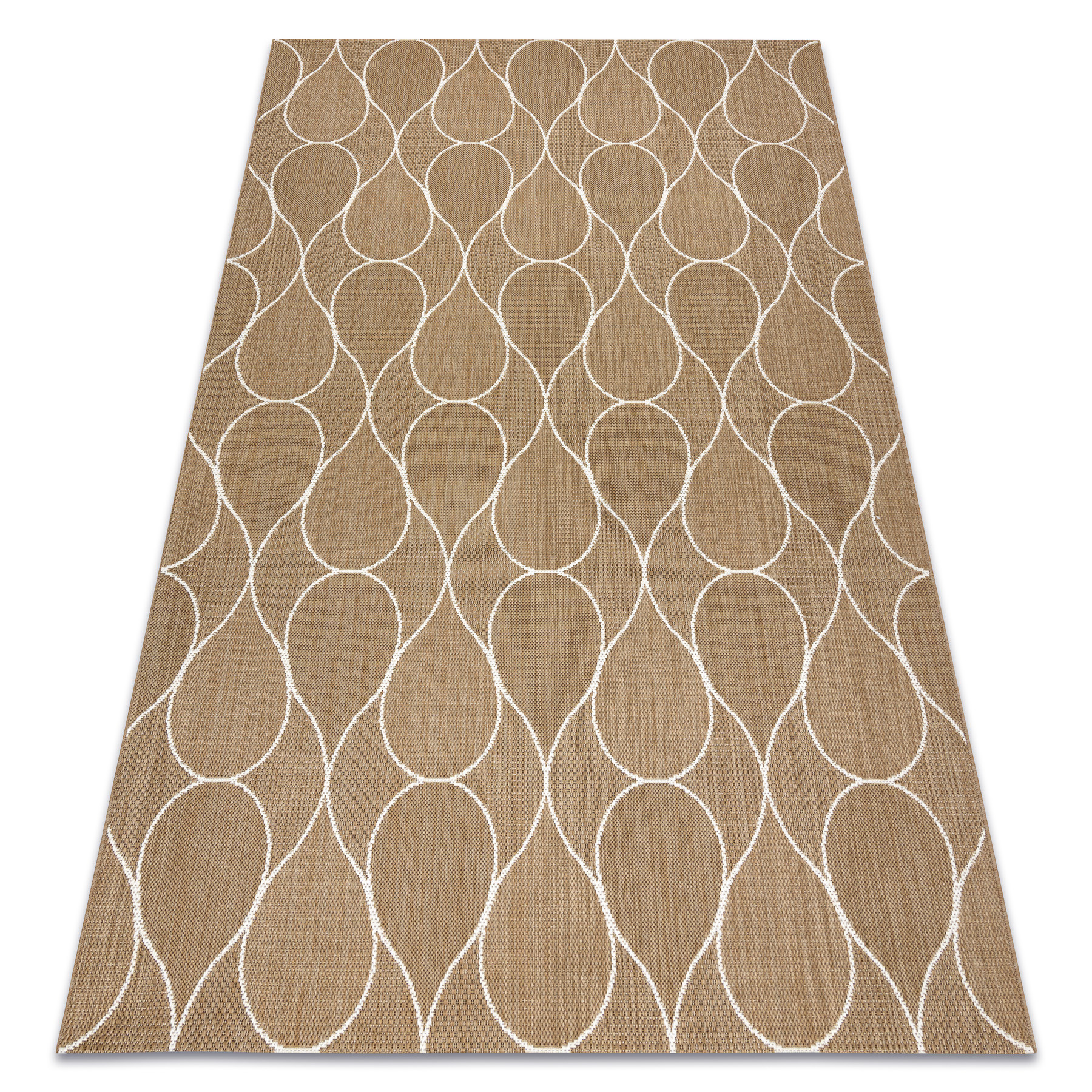 Dywan sizal FLAT 49379265 Krople - beż naturalny kolor 80x150 cm