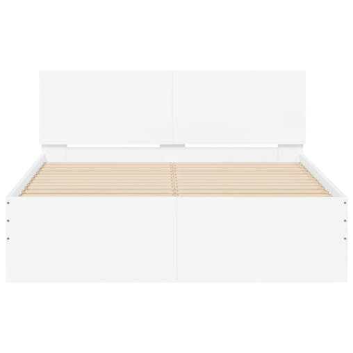 NNEVL Bed Frame with Headboard White 135x190 cm