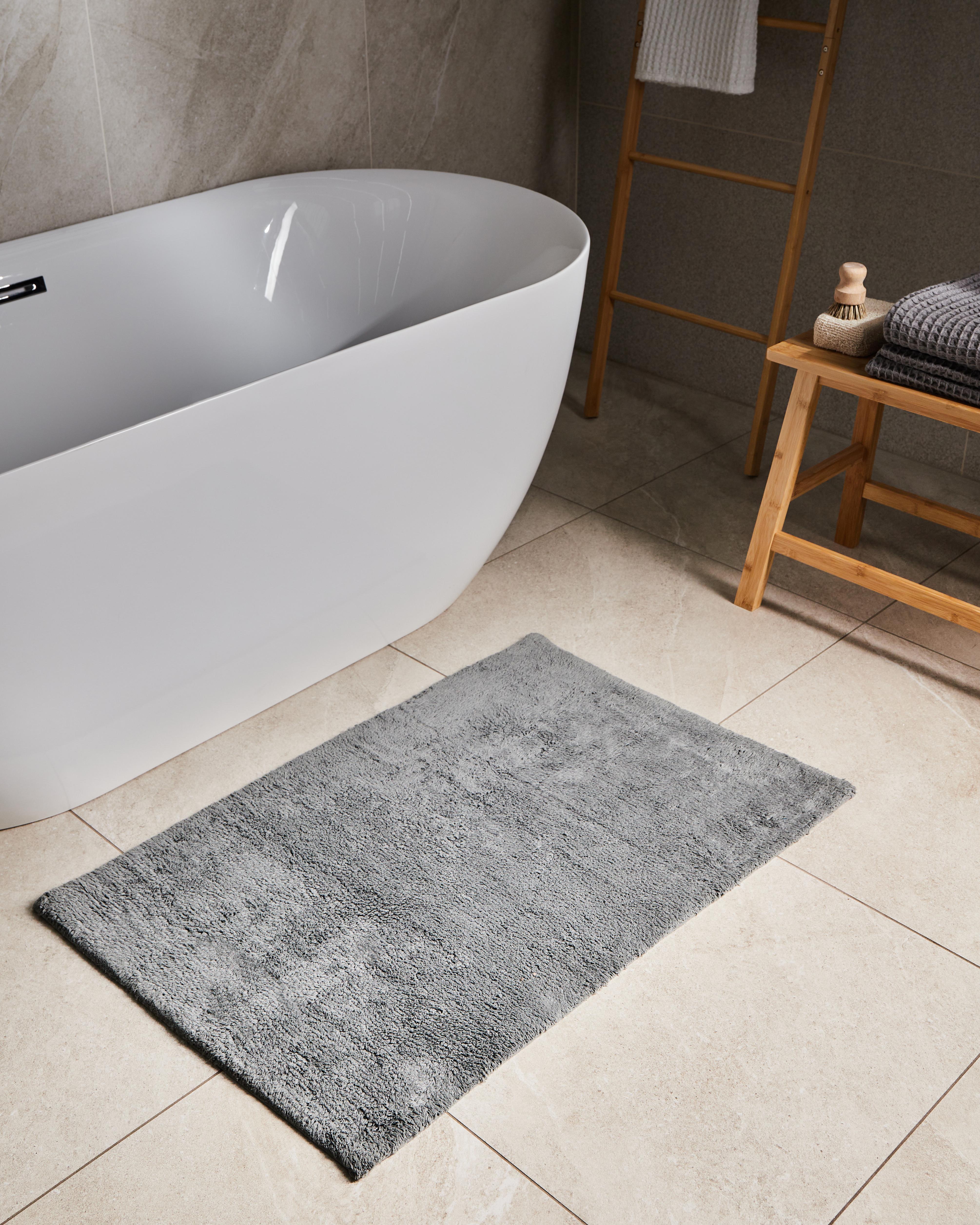 Bath Mat GOELA Grey 60 x 90 cm Cotton