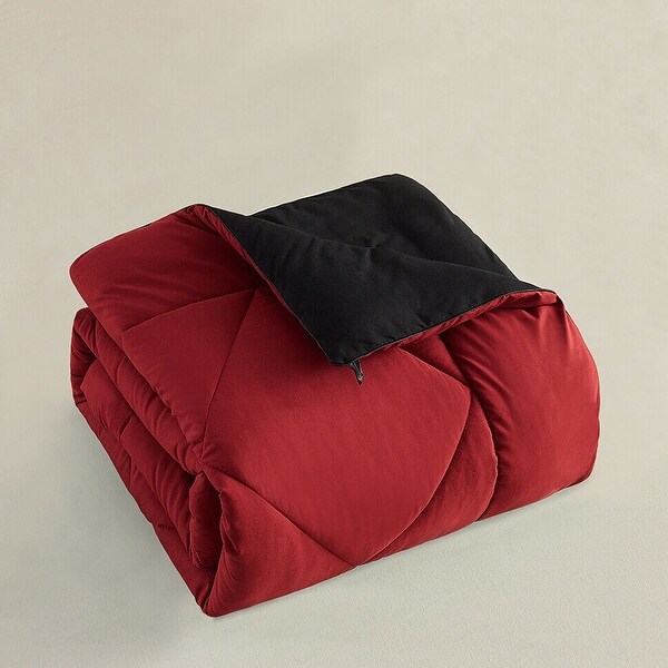 Ultra Soft Premium Down Alternative Reversible Comforter Twin Burgandy
