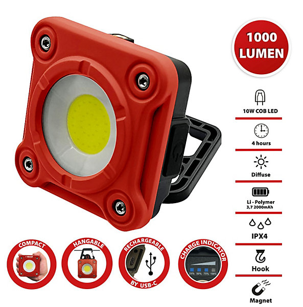 FARGO : Lampe de travail rechargeable LED COB 10W