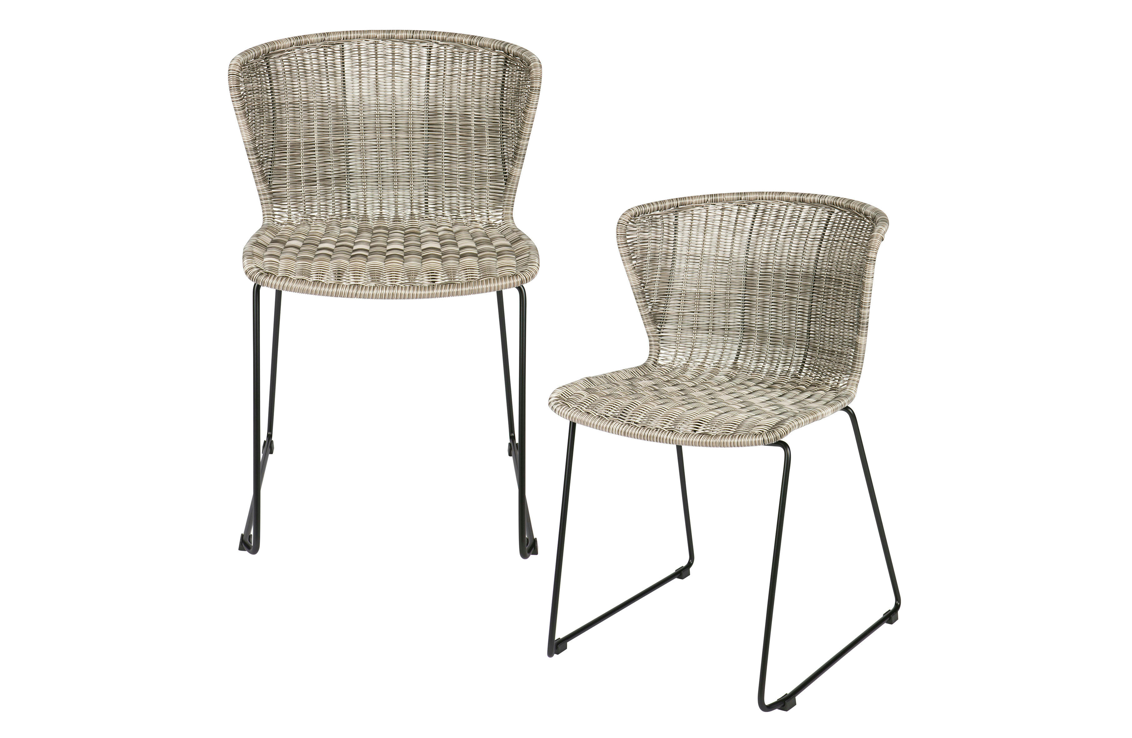 WINGS - Chaise en rotin polyester tissé beige