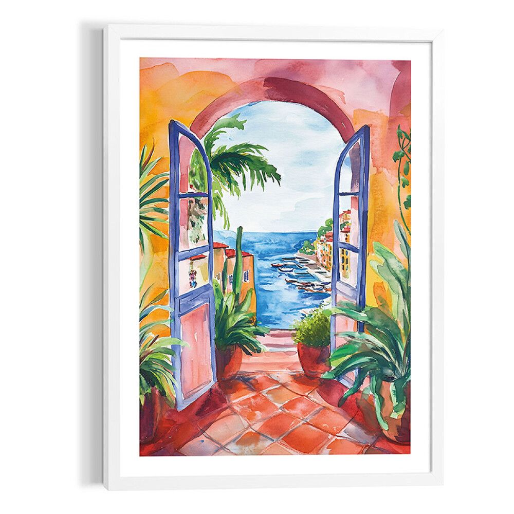DEKORBILDE REINDERS BALKONDØRER MODERNE KARM 50X70CM HVIT