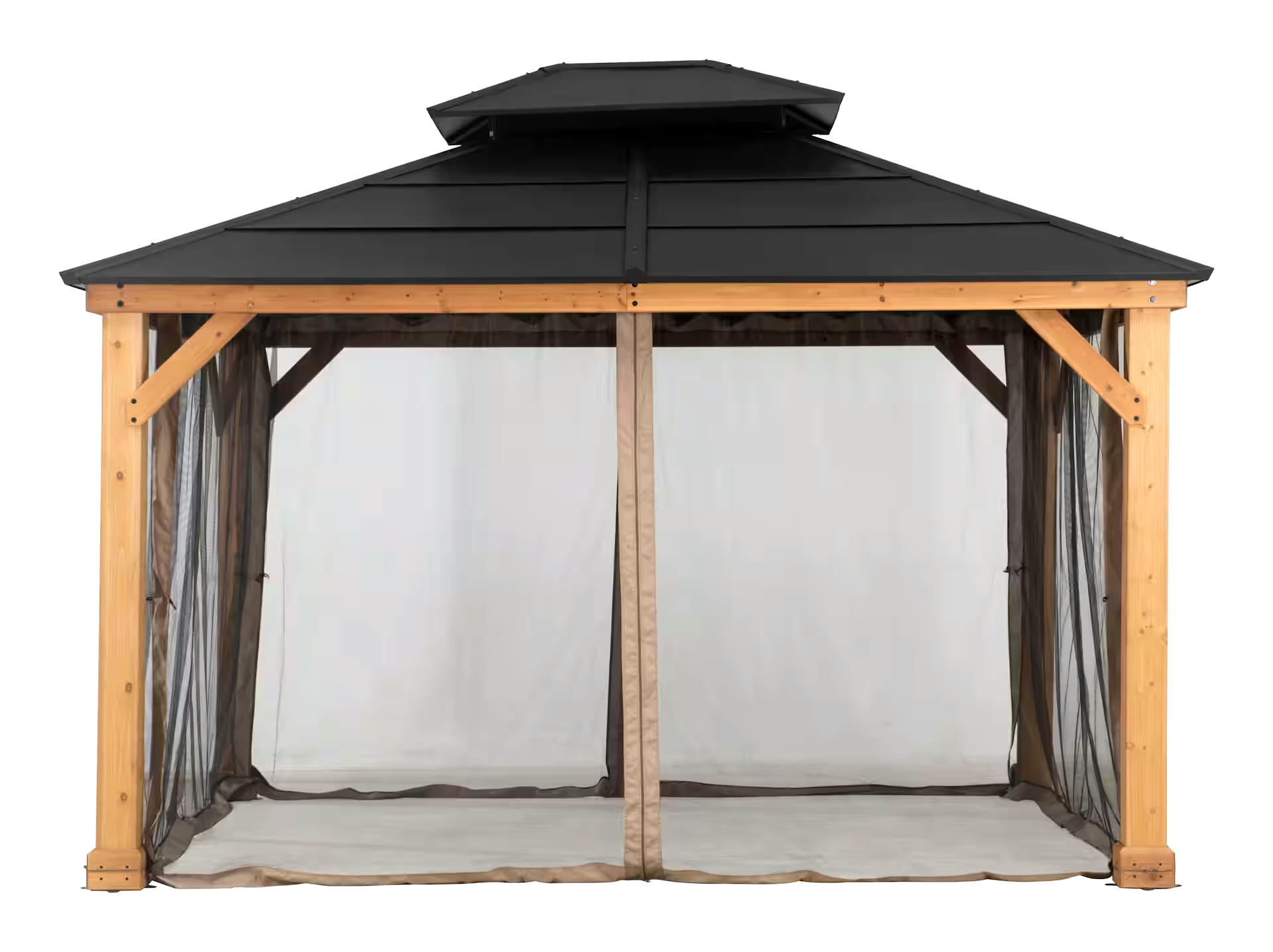 CANVAS Fabric Outdoor/Patio Gazebo Netting for Collingwood Gazebo, Black, 11.5x10x7-ft