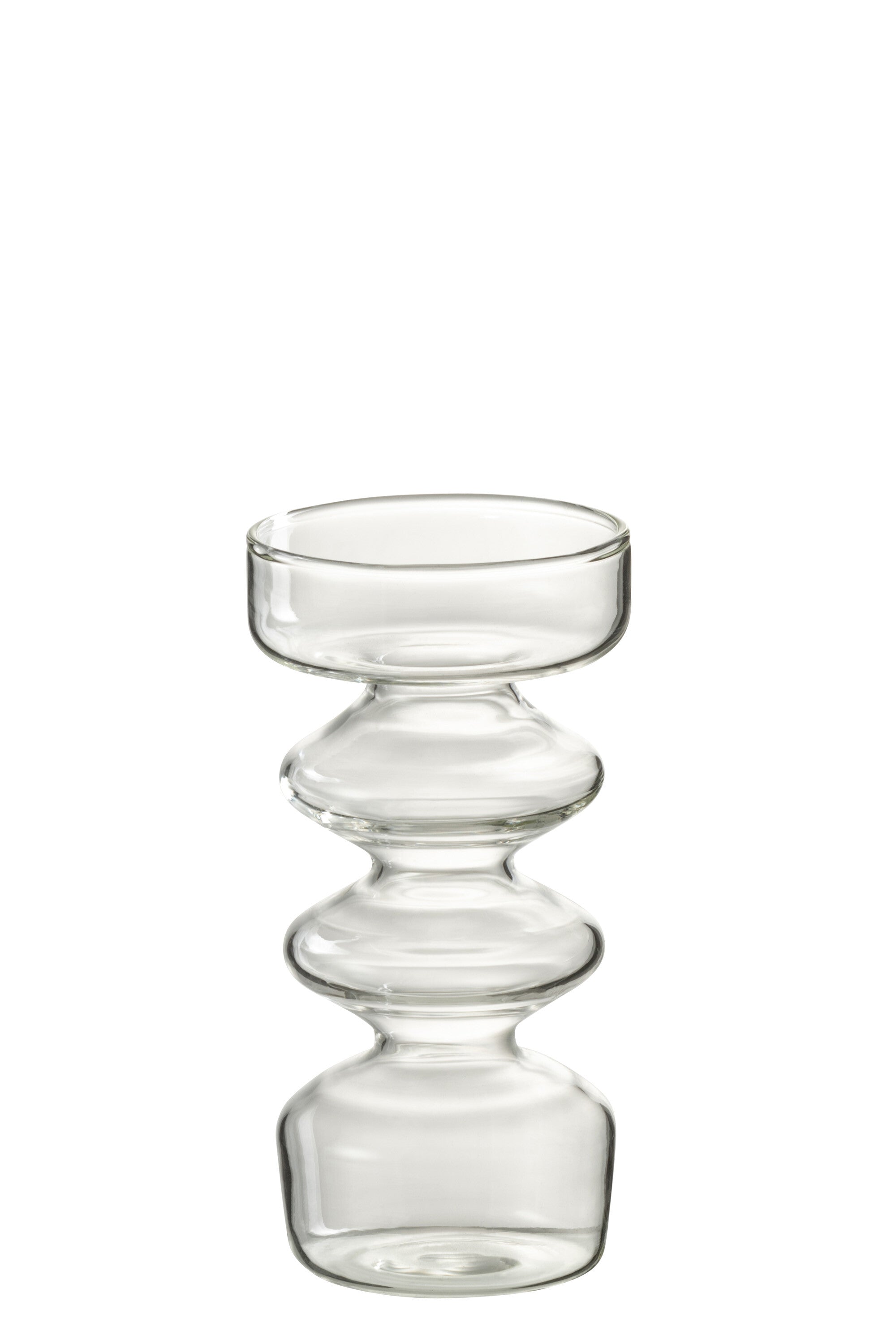 J-Line vaas Luna - glas - transparant - small - 14 cm hoog