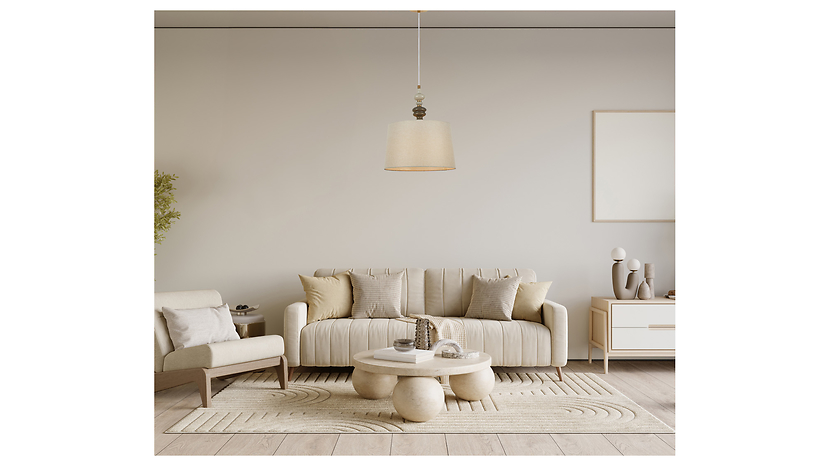 Lampa wisząca Moren 149,5 cm metalowa beżowa