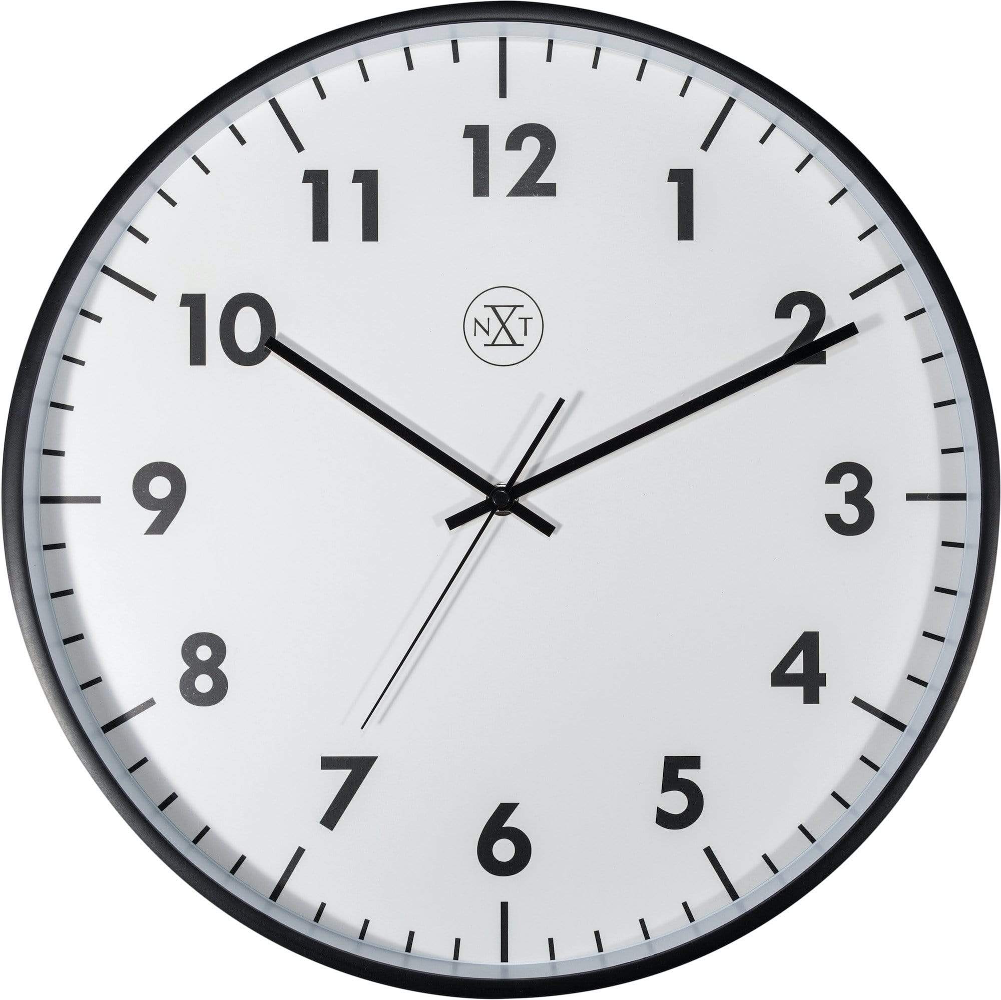 NeXtime - nXt - Wandklok - 40 cm - Plastic - Zwart - 'New'
