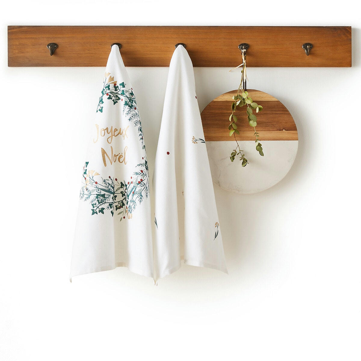 Lot de 2 torchons métis coton/lin, Floya