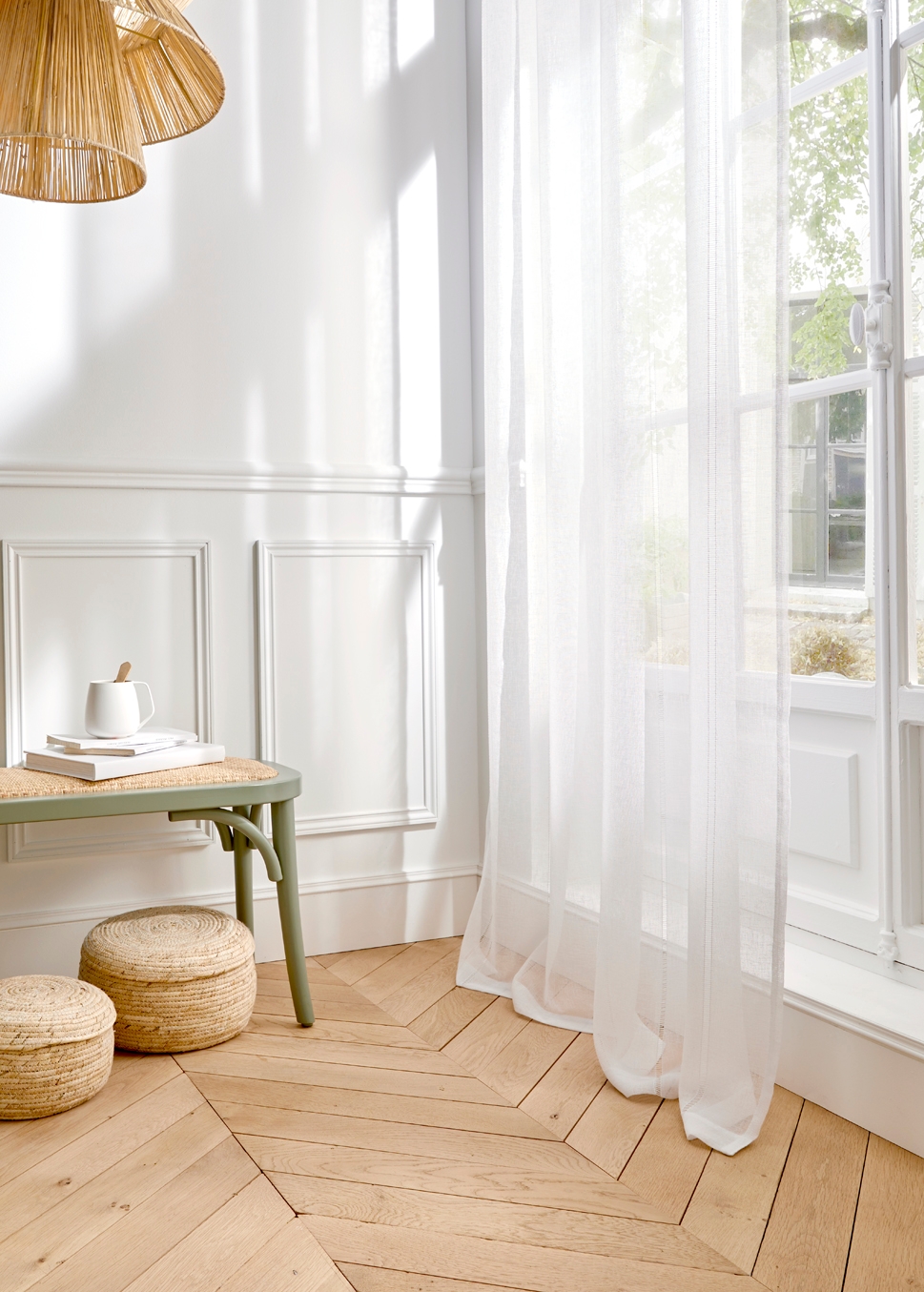 VOILAGE AVEC DÉTAILS JOUR LIN