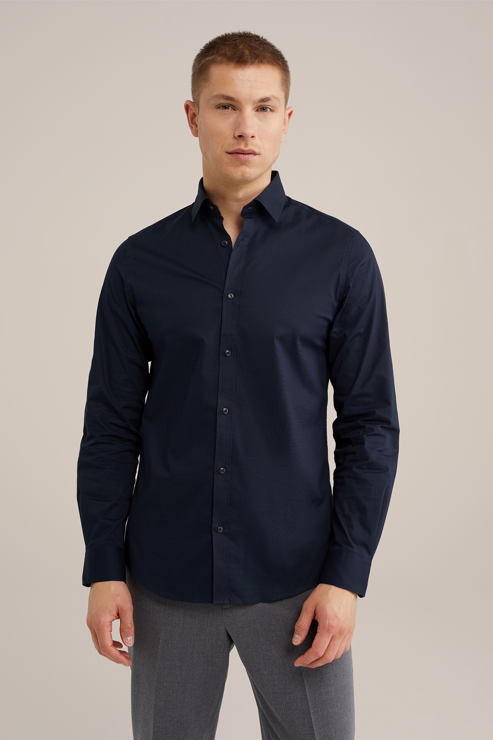 Heren Anti-odour slim fit overhemd met stretch