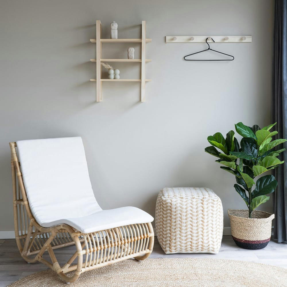 VAPI - Pouf carré en jute 40x40cm beige