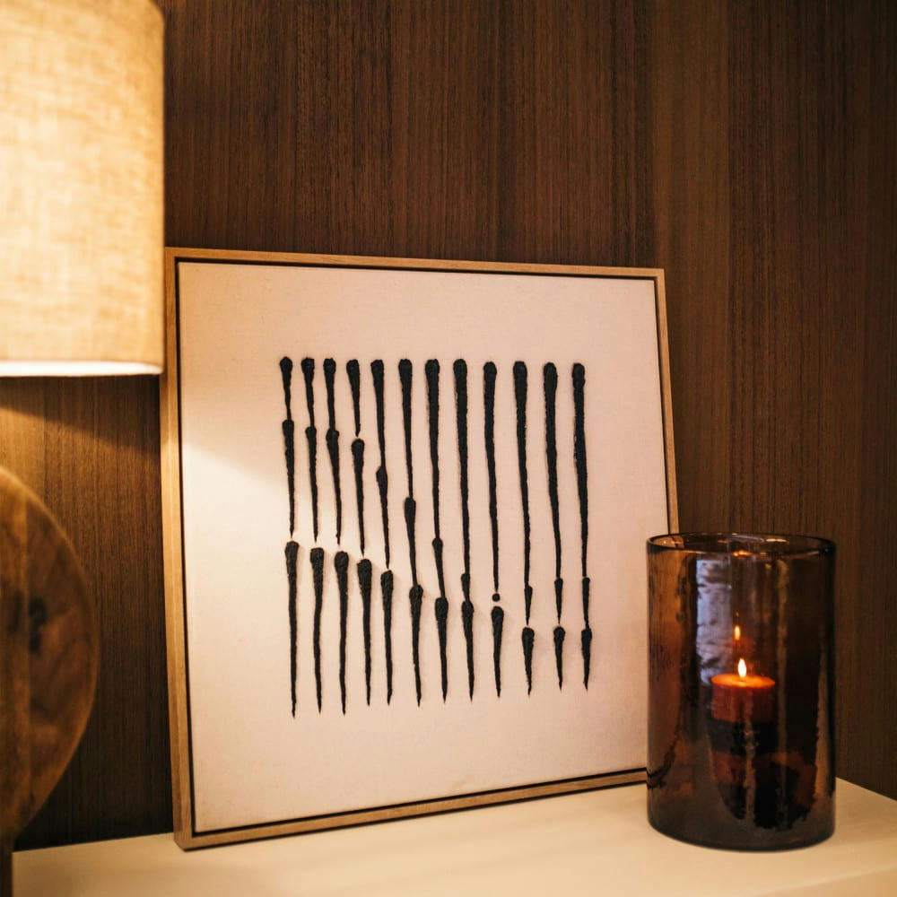 BERGAMO I - Toile avec cadre blanc 63x63cm