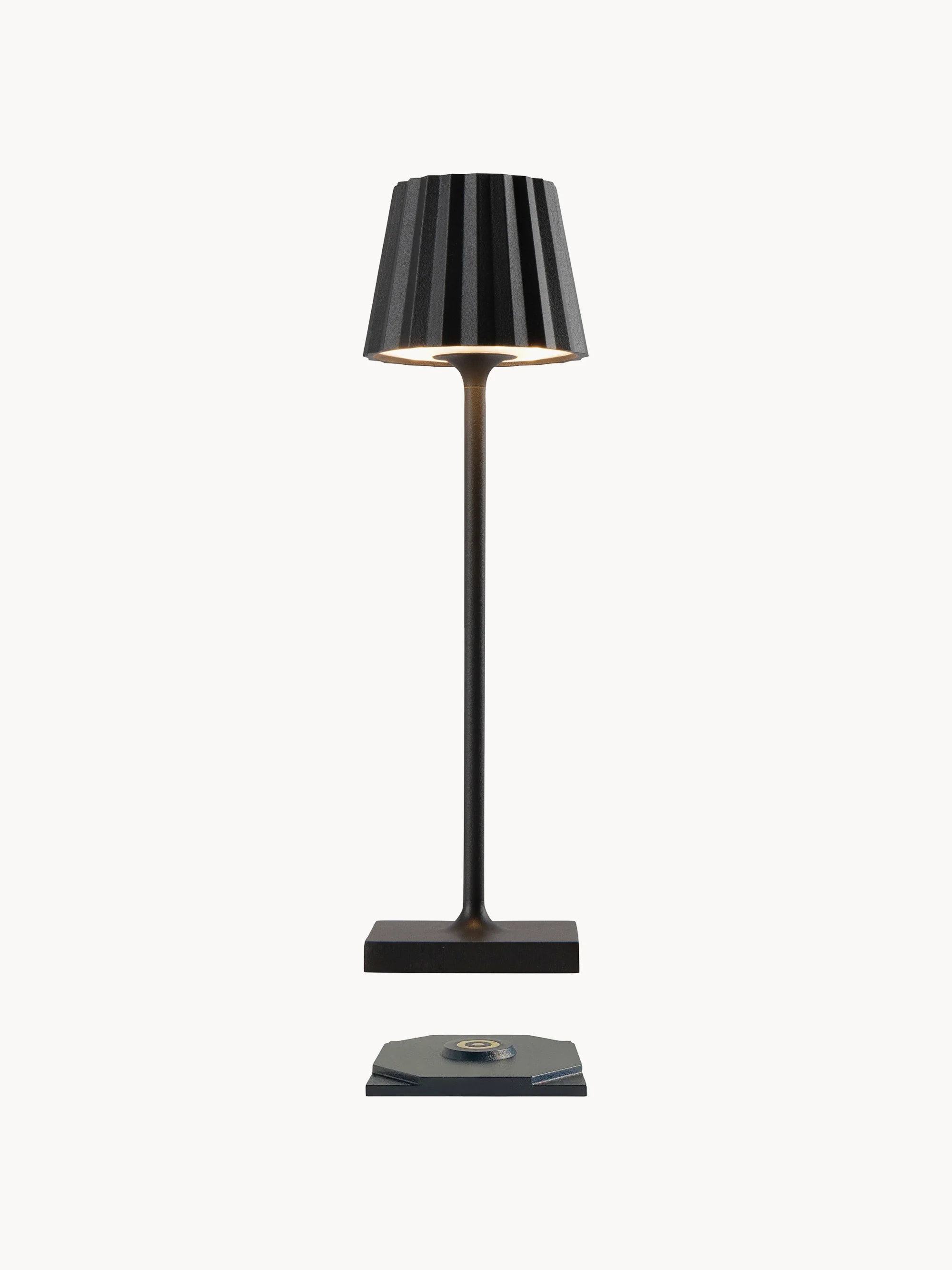 Mobile LED-Außentischlampe Troll Nano RC, dimmbar